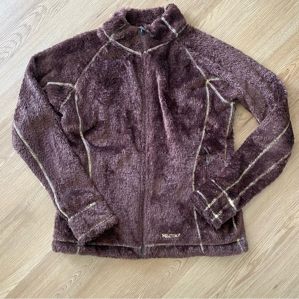 Marmot Fuzzy Teddy Bear Zip Up Sweater Jacket
Polartec